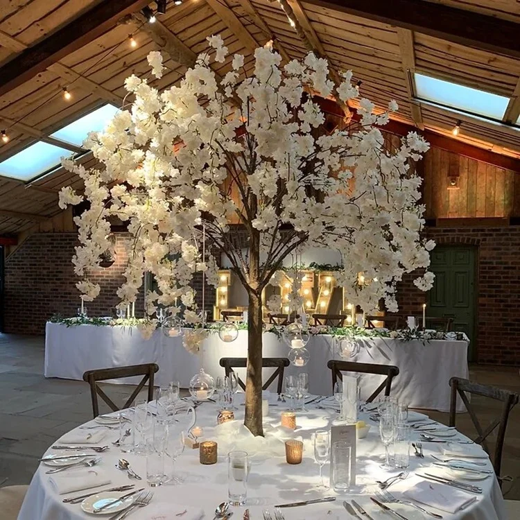 KFCT-029 Wedding table centerpiece tree indoor 5ft 8ft branches  white pink artificial cherry blossom tree for wedding