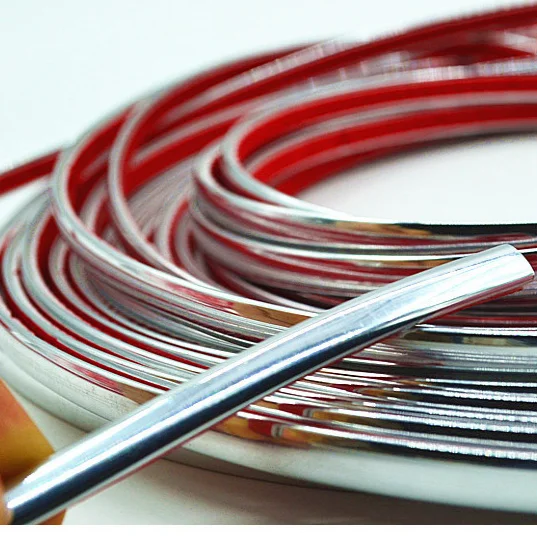 Car Door Edge Scratch Guard 10X15M Car Chrome DIY reflective silver Trim Strip For Car Window