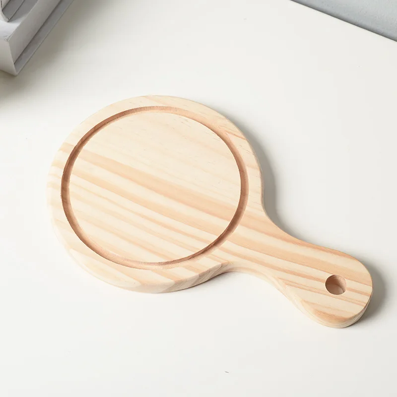 Non-stick Pizza Tray Steak Plate Multi Size Wooden Round DIY Cake Pizza Plate