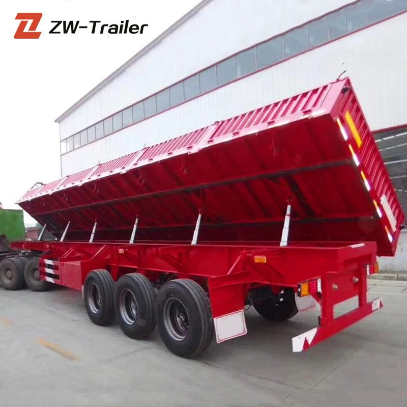 80Tons 90Tons 3 Axles 34 ton Side Tipper Semi Truck Trailer For Sale In South Africa