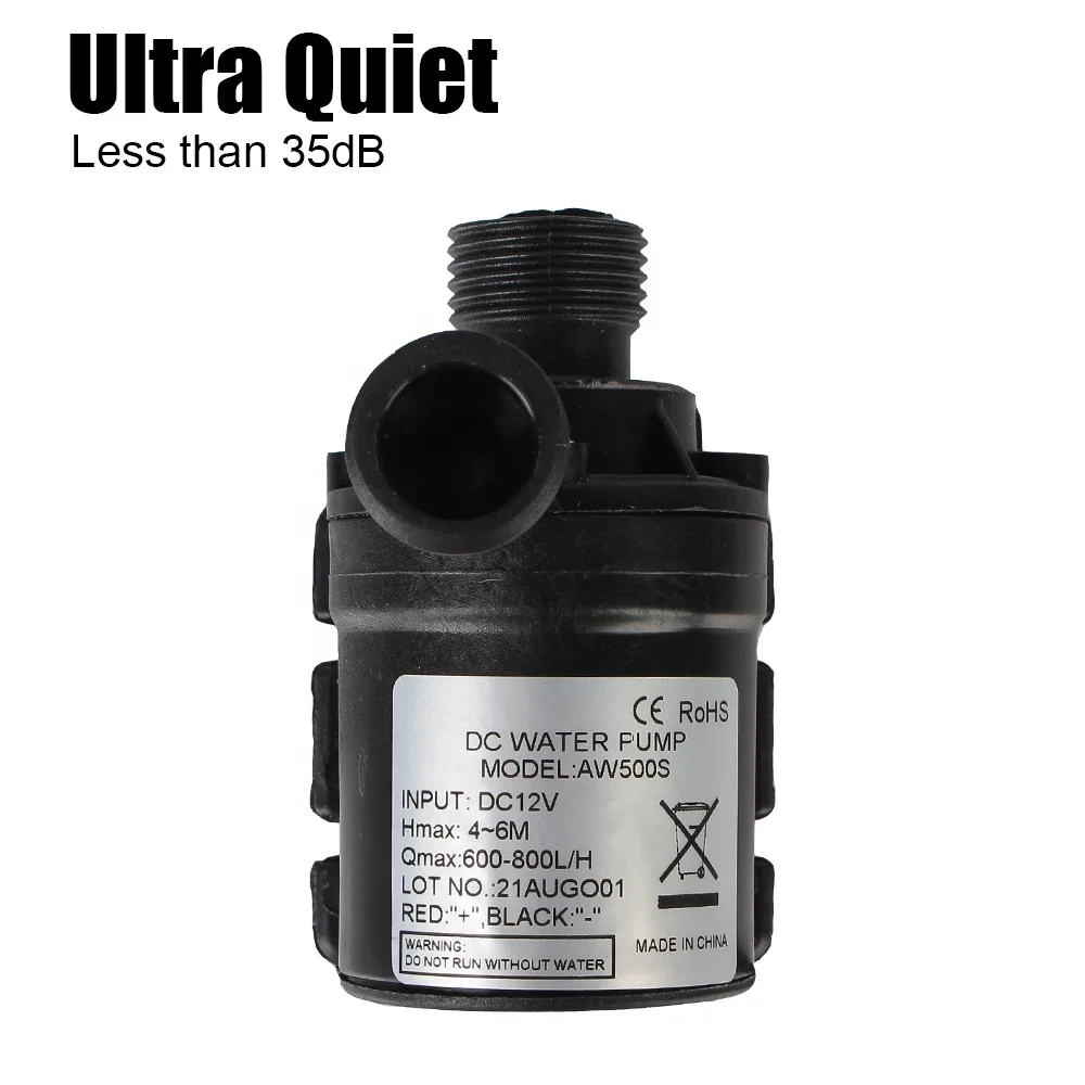 Ultra-quiet 12V Home 800L/H Portable Brushless Motor Submersible Water Pump 5M for Cooling System Fountains Heater Portable