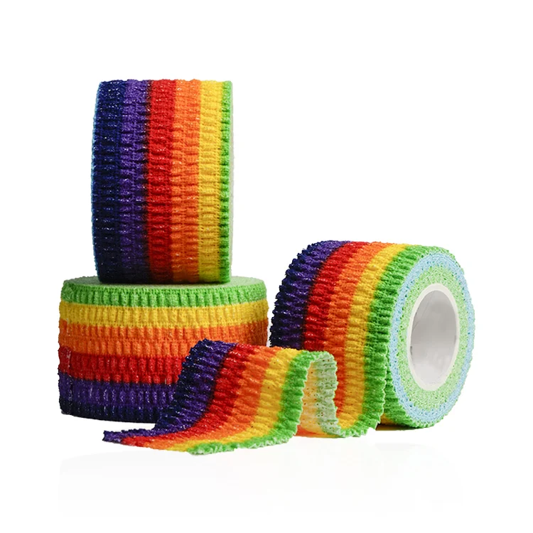 Custom logo printed auxiliary sports elastic hook grip thumb breathable eab bandage weightlifting tape