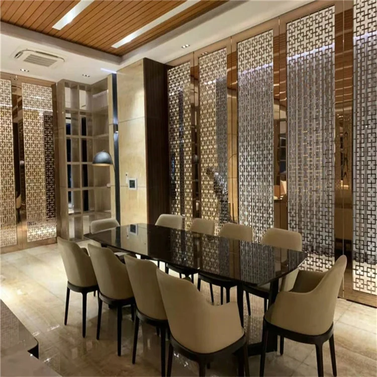 removable folded panel with different designs dubai room divider laser cut decorative metal screen partition