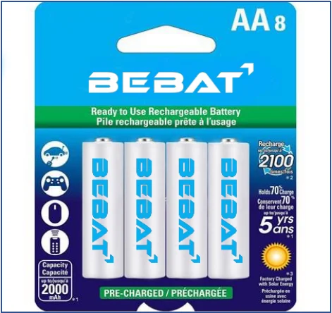 Cylindrical Ni-MH battery 2/3AA battery 600mAh 1.2V More than 500 times