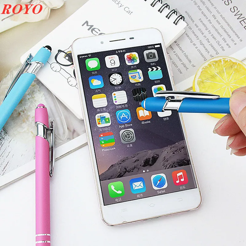 2 in 1 luxury promotional stylus touch  metal gift ball  ballpoint pen with custom logo