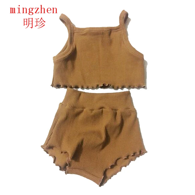 Детская одежда из органического хлопка, жилет для новорожденных, летний комплект одежды для маленьких девочек