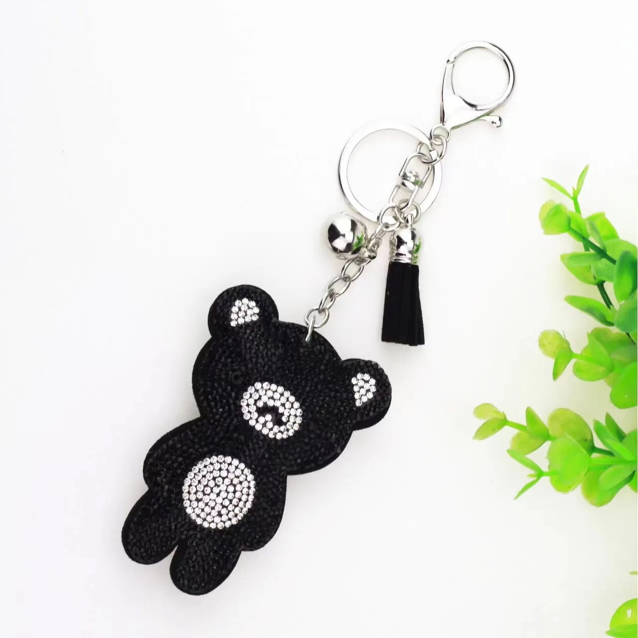 Hot Selling Shining Clear Crystal Rhinestone Bear Keychain Personalized Bear Diamond Keychain
