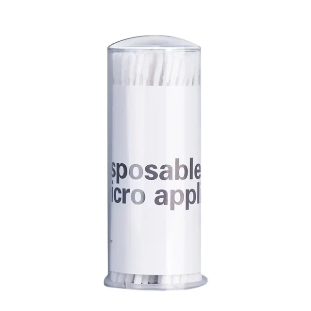 White Color Mini Head Eyelash Extensions Microbrush Micro Brush For Cleaning