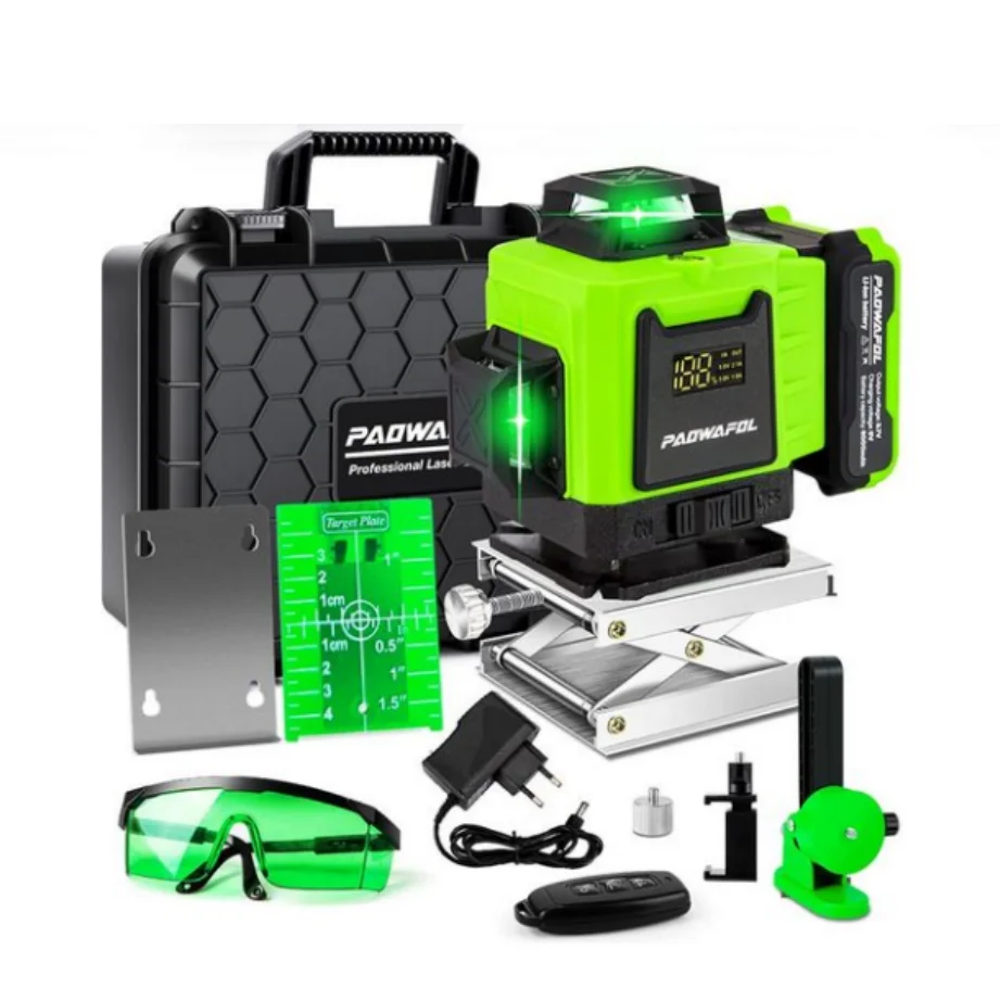Factory Direct Professional 4d 16-line laser level green self-leveling 360-degree laser level for construction