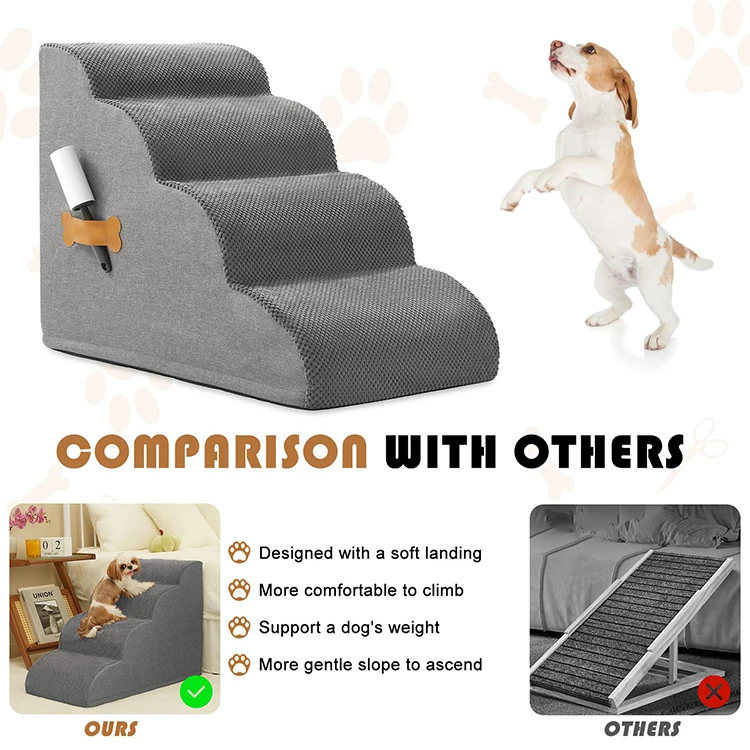 Dog House Stairs Pet 3 4 5 Steps Stairs for Small Dog Cat Pet Ramp Ladder Anti-slip Removable Dogs Bed Stairs