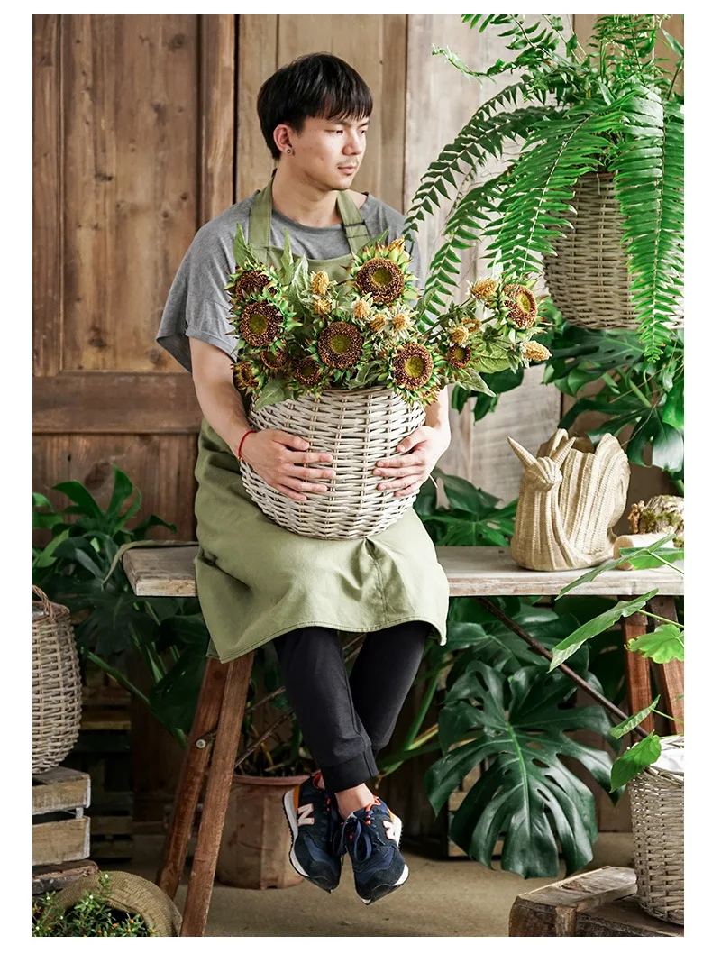 Nordic two heads sunflower artificial sunflower artificial flower decoration living room wedding home decoration flower