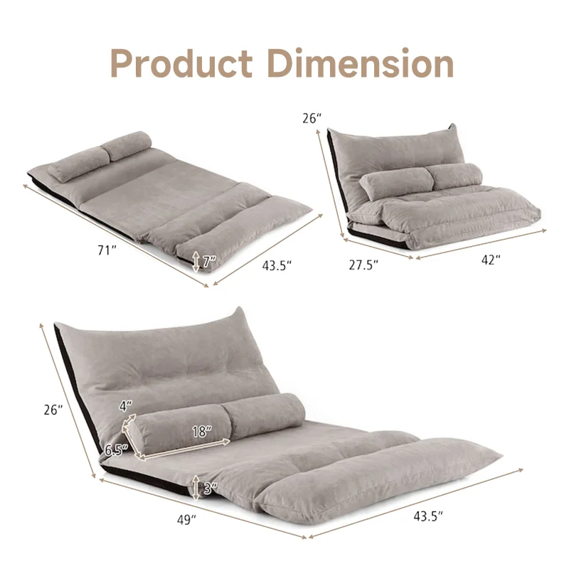 Hot new Leisure light luxury lazy person sofa can lie and sleep folding tatami sofa living room bedroom floor double small sofa