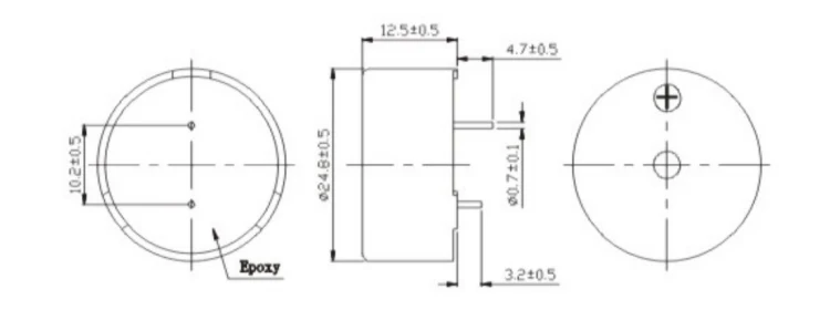 2512 25*12MM ROHS 1khz universal washing machine ac 3V 5V 12V passive magnetic buzzer horn