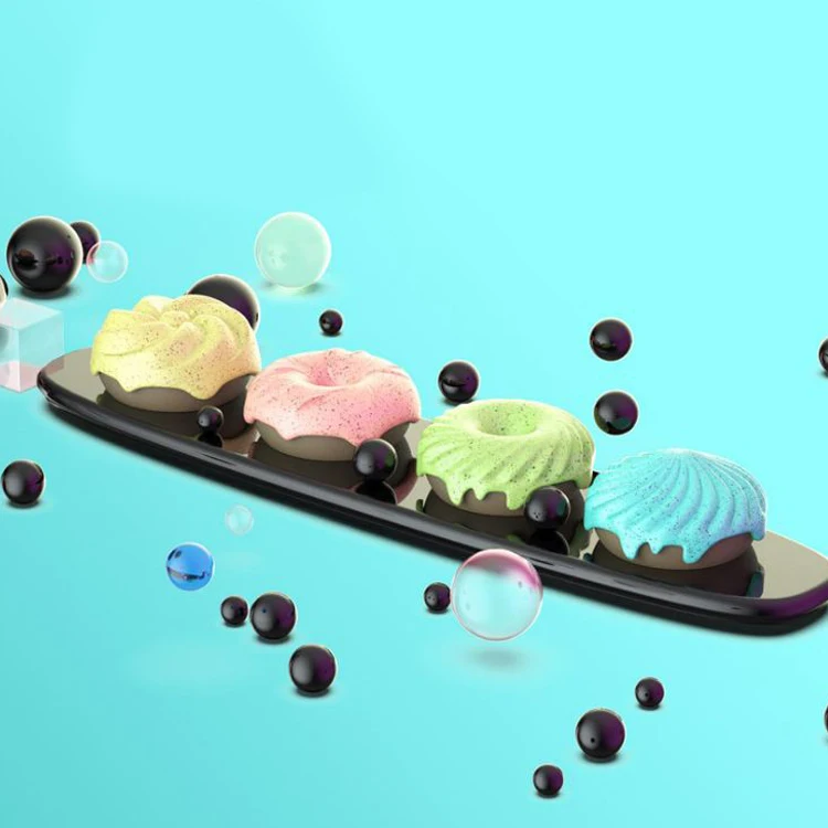 4Pcs Car Essential Oil Diffuser Vent Clips Donut Flavor Aromatherapy Air Freshener for Pets Nest, Toilets, Bookcases, Wardrobes