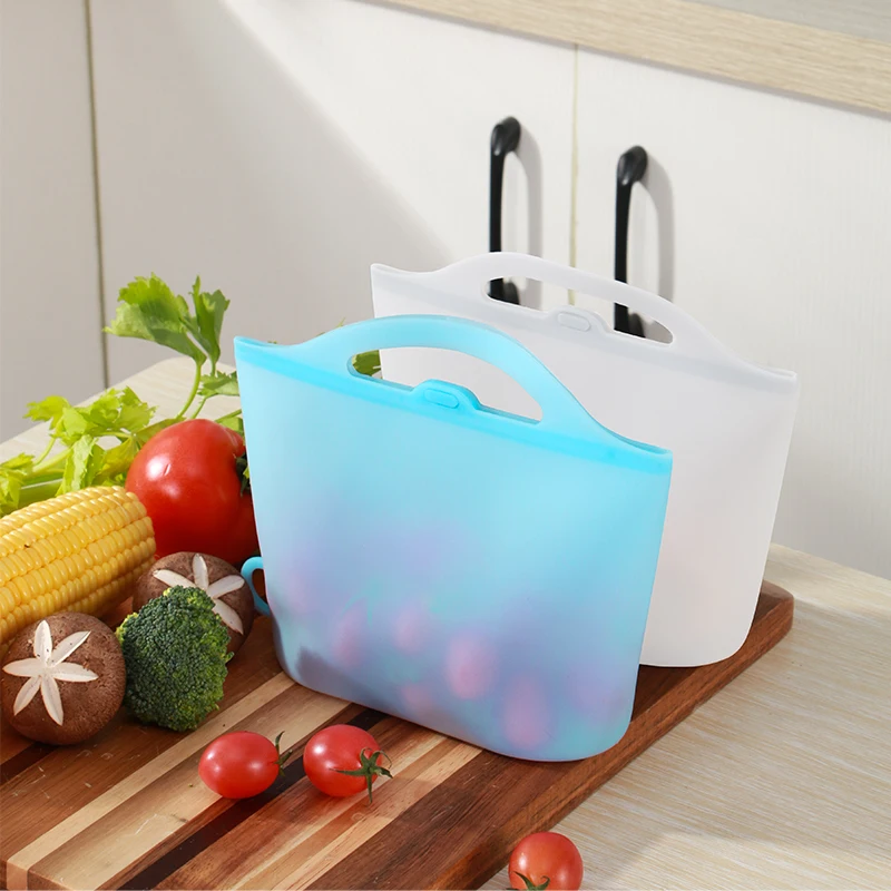 reusable silicone bag  food handbags eco-friendly storage Seal bag