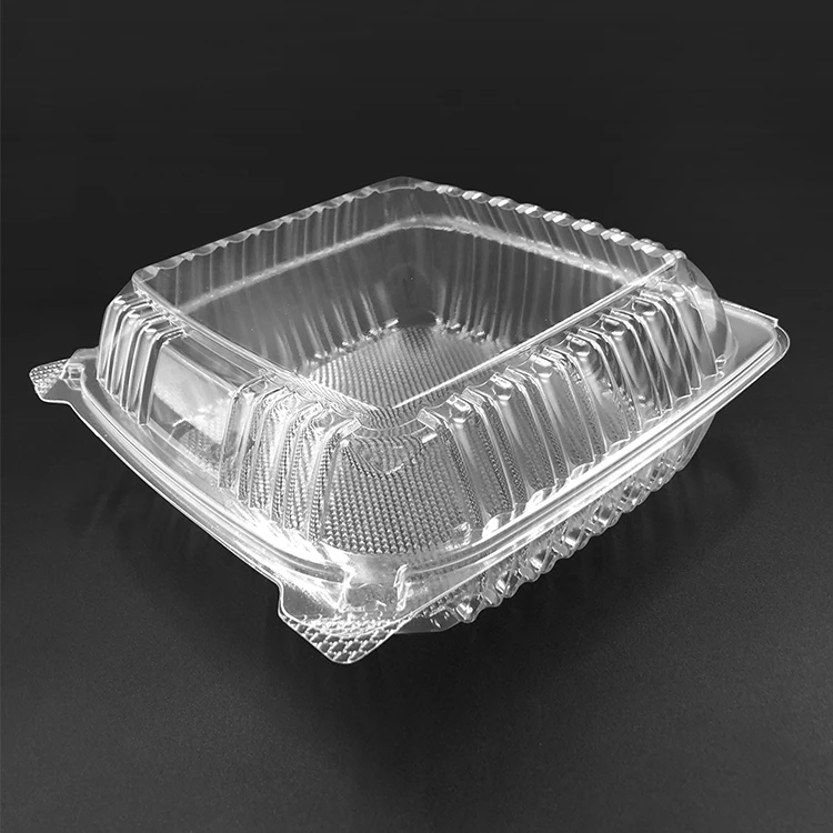 Recyclable baking supplies clear plastic container food box clamshell packaging custom cake boxes