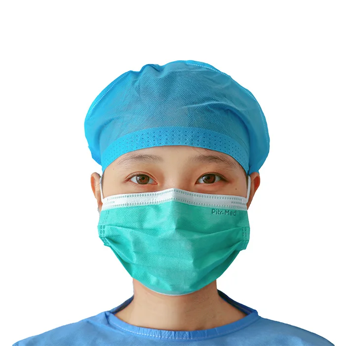 Disposable Non Woven Strip Clip Cap Bouffant Head Cover Hair Net Surgical Doctor Hat Round Mob Cap