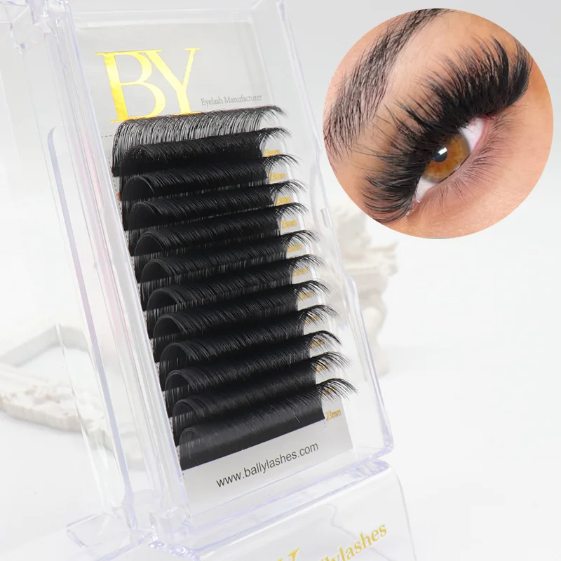 Ballylashes MINK LASH Hybrid Russian Volume Korea False Eyelash OEM Private Label Velour Silk Velvet Dark Lash Extensions Trays