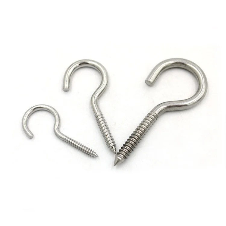 China fasteners SS304  Eyescrew Eyebolt Hook  Open Eye Screws Hook