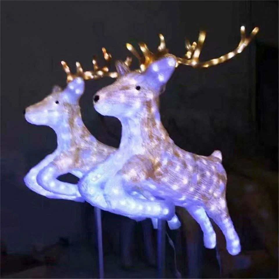 Outdoor String Decoration Leds Waterproof Holiday Garland Fairy Christmas Deer Theme Lights