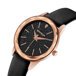 Fashion Starry Sky Element Ladies Bracelet Watch Casual Leather Strap Waterproof Quartz Watches for Women