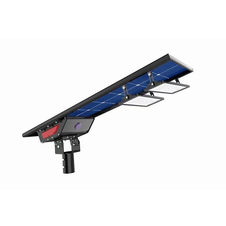 Hot sale motion sensor day light control smart 100W blade  Solar  Led Street Light for road lighting