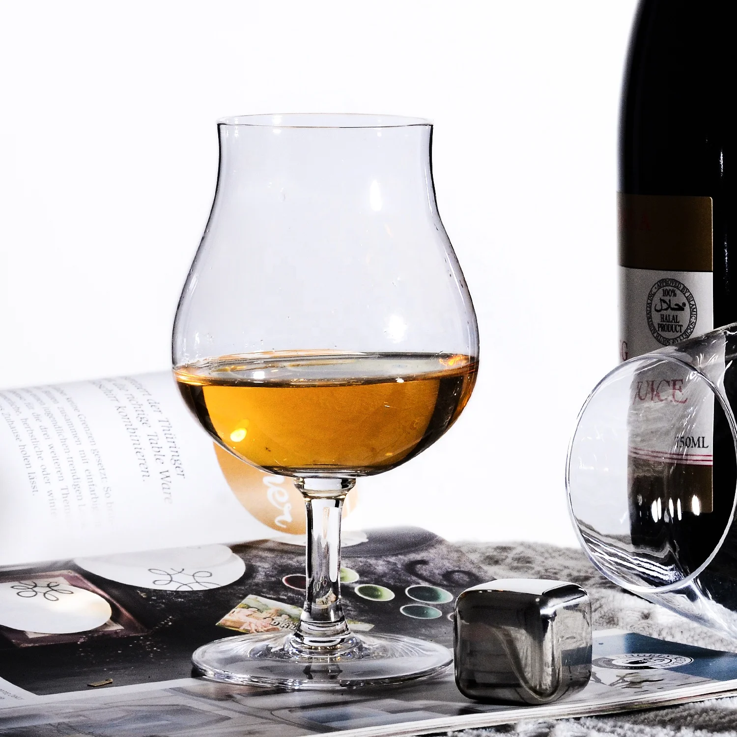 Samyo 500ml Custom Printing logo Hand Blowing Crystal Snifter Glass cognac Brandy Glasses