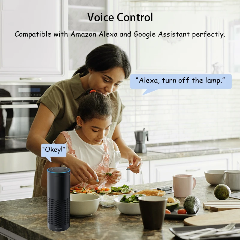 15amp 125V Smart Wifi US Decorator Duplex Electrical Wall Receptacle Outlet Socket With Tamper Resistant