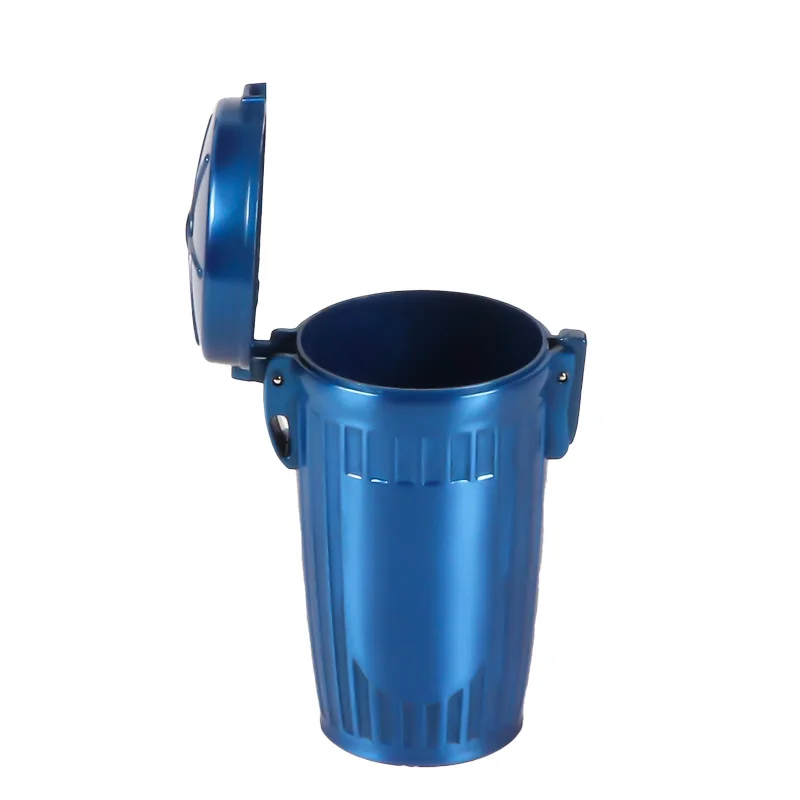 Erliao novel design ashtray wholesale metal Trash can shaped ashtray portable indoor outdoor ashtray