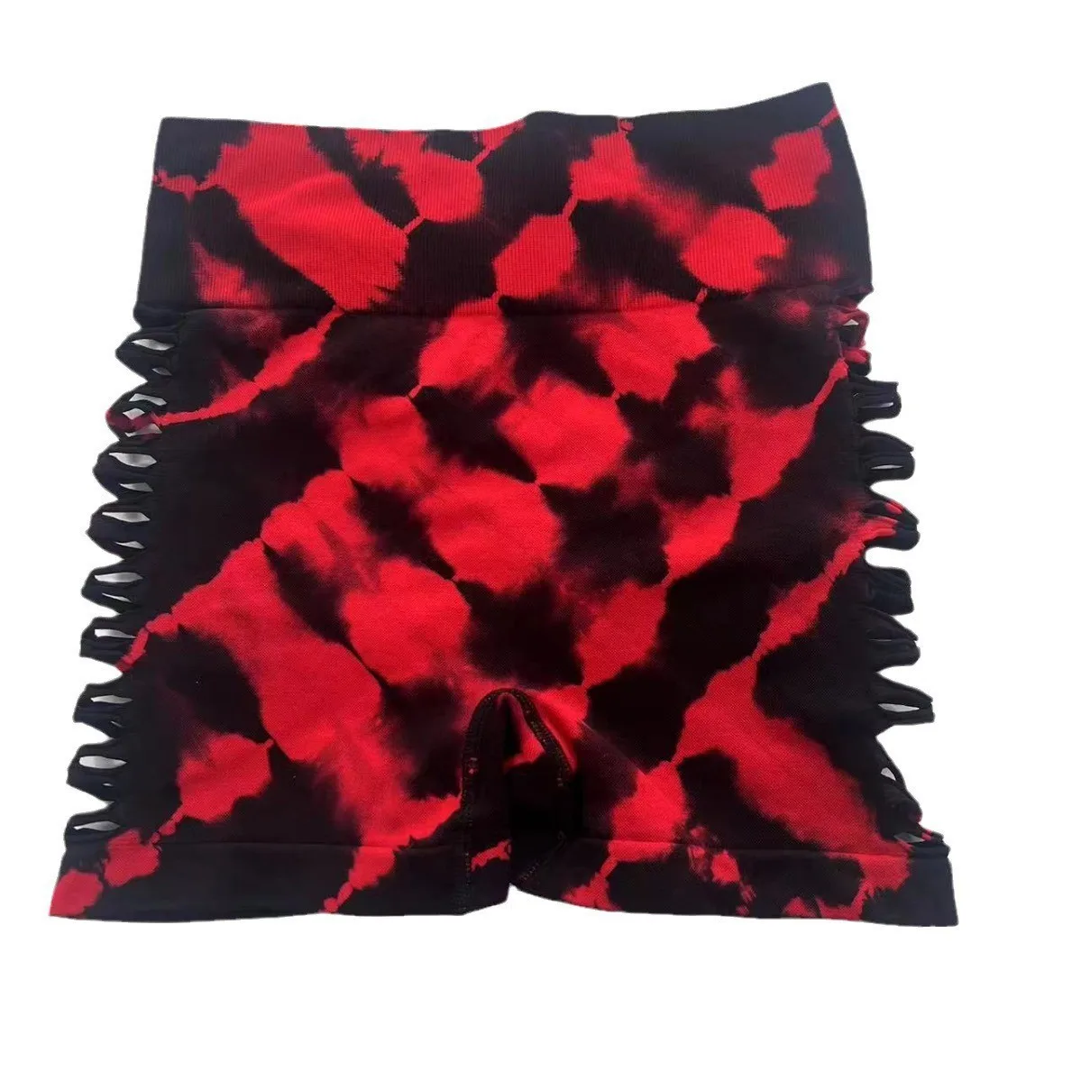 Seamless Tummy Control Butt Lift High Waist Yoga Fitness Gym Workout Ultra Soft Quick Dry Exercise Yoga Tie Dye Hollow Out Short