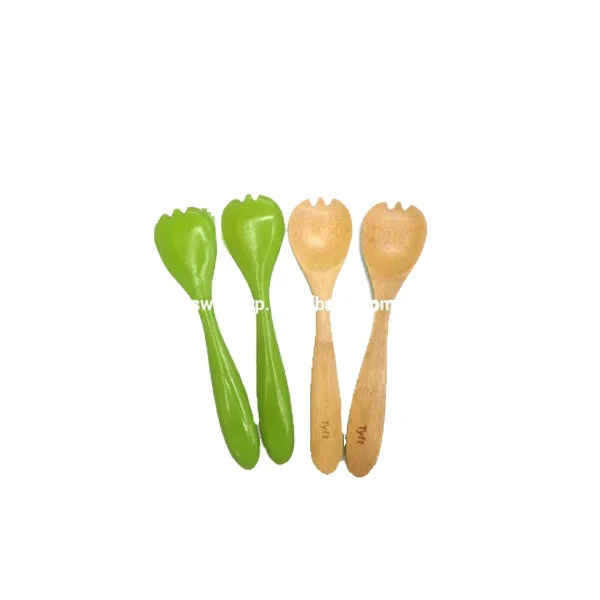 Eco-Friendly colored bamboo salad spoon salad serving spoon and fork  for sale