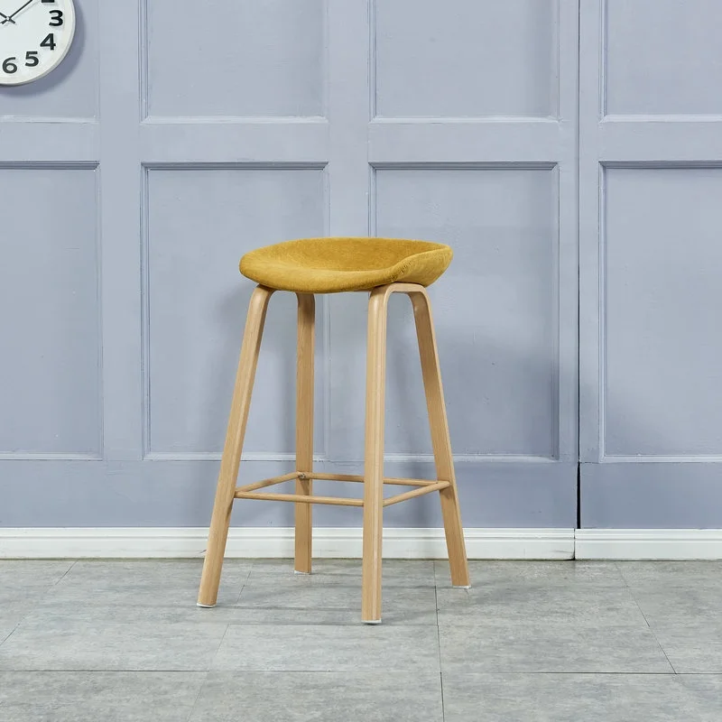2020 Alibaba China Suppliers modern bar furniture /new design high bar chair/modern style wood leg fabric bar chair