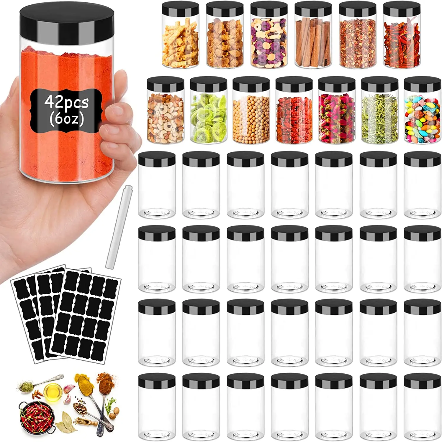 Dry Airtight Food Canisters Empty Clear Body Butter Jars Plastic Jar Cereal Plastic 100ml 200ml 250ml 300ml 4oz 8oz Cosmetic PET