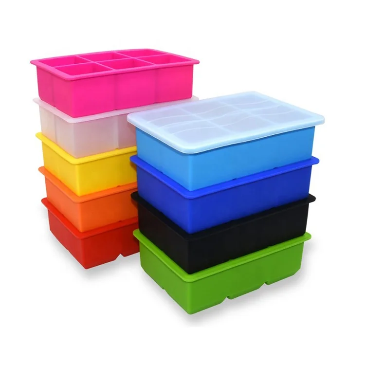 Reusable & BPA Free  Silicone Ice Cube Trays Molds,Ice Cube Tray for Freezer,Cocktail,Easy Release Square Ice Cubes