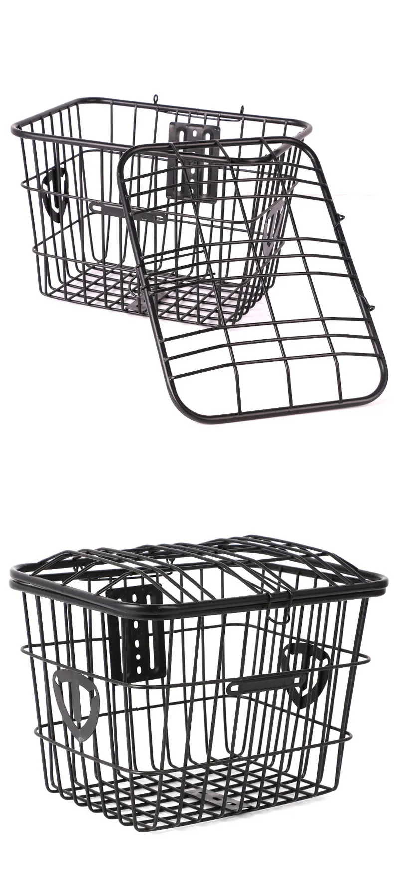 E-bike rear basket metal storage basket pet car front pocket with bicycle