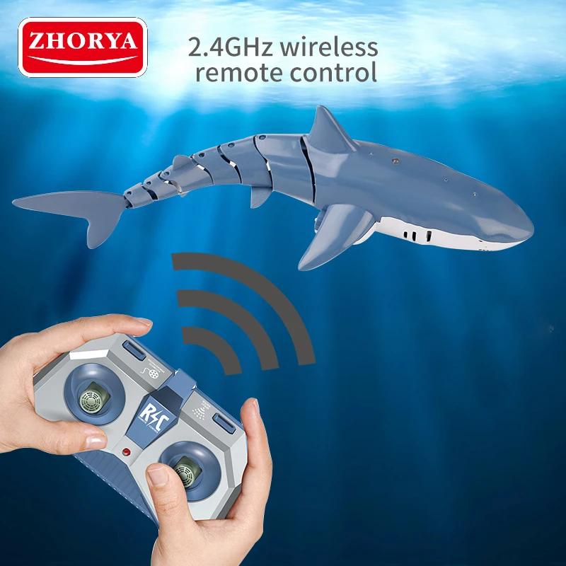 Leemook Simulation Remote Control Fish  Boat Toy Kids Electric remote control spray fish rc shark toy