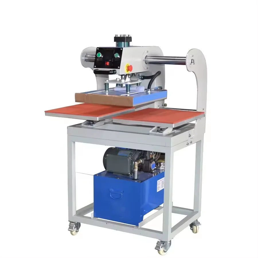 Up-sliding double station hydraulic heat press sublimation plates 3d embossed t shirts machine