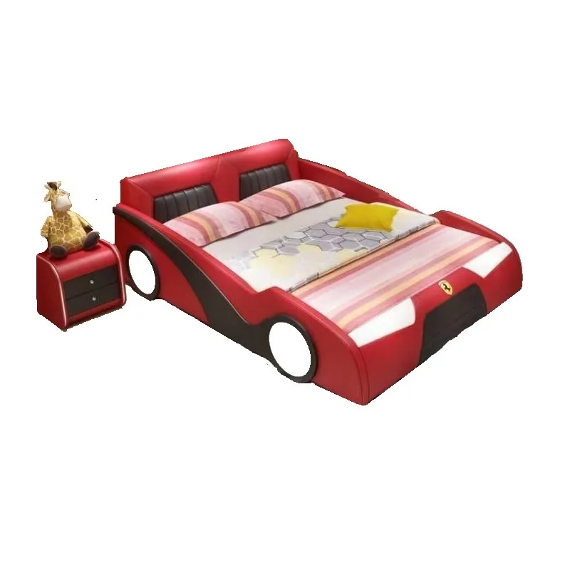 Креативная Деревянная Детская кровать в красном стиле с героями мультфильмов для мальчиков и девочек милый практичный набор мебели спальни