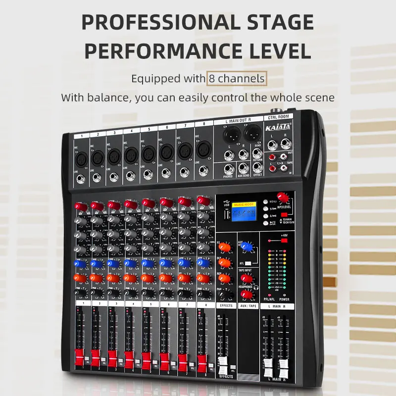 KAIKA CT8-6 8 Channels  dj controller/audio console mixer mixer audio professional