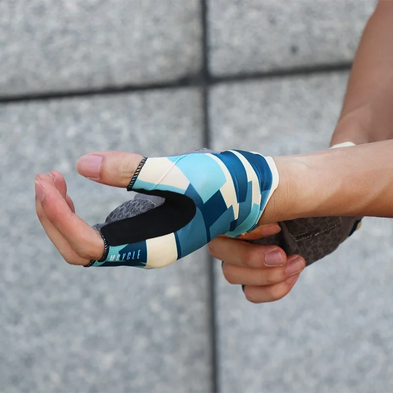 Индивидуальные мужские велосипедные перчатки с полупальцами, ударопрочные горные велосипедные перчатки, спортивные унисекс велосипедные перчатки