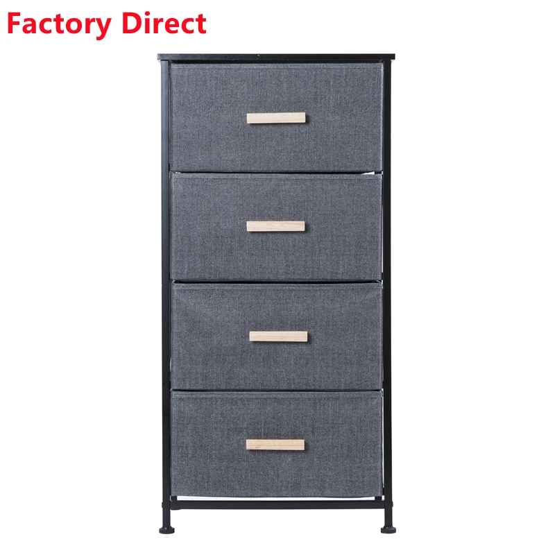 Home storage vertical dresser storage tower 4 drawer storage organizer drawer easy pull fabric bins