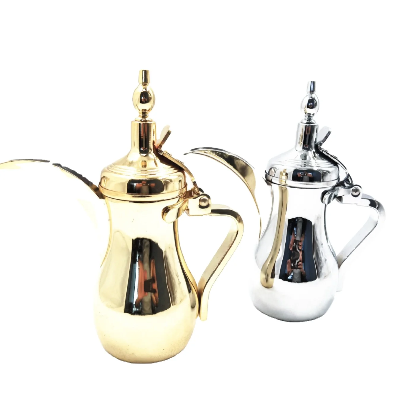 Stainless Steel Middle East Pot Arab Coffee Pot Warm Hot Water Kettle Tea Kettle Palace Pot Gold Silver