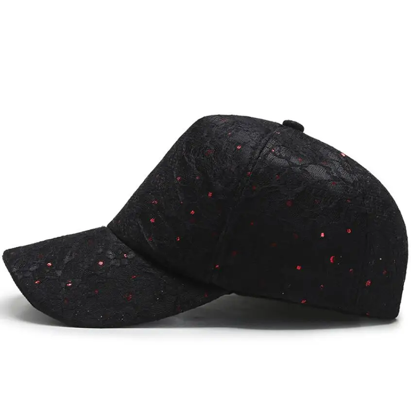 Custom Bud Silk Sequin Unique Baseball Cap For Ladies