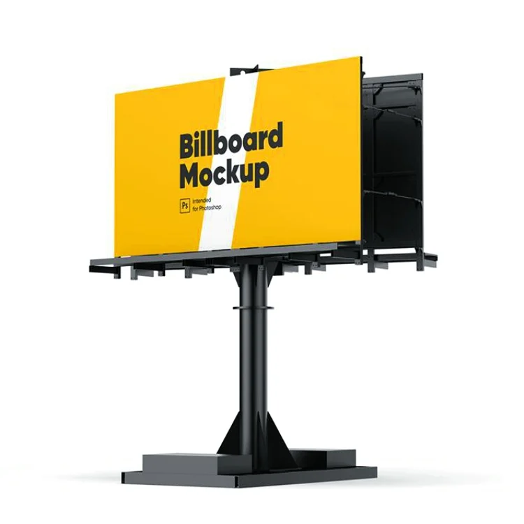 Highway large steel structure single column street led billboard outdoor T-shaped advertising tower Led billboards for sale