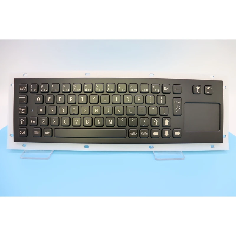 Водонепроницаемая стандартная черная клавиатура для киоска из нержавеющей стали с USB и встроенной тачпадом для терминалов