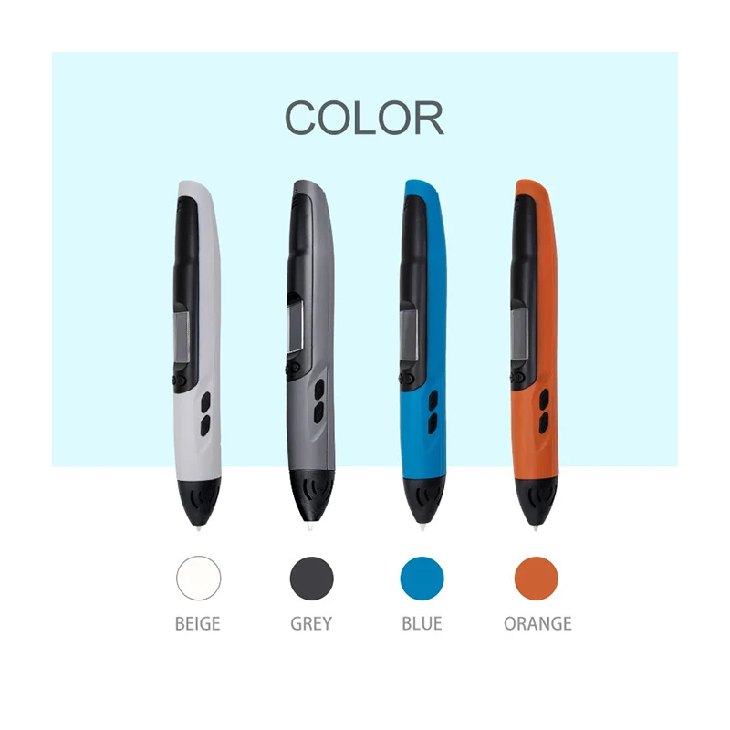 JER 3D Printing Pen full color OLED Screen 3d printing pen with Adjustable Speeds/Temperature