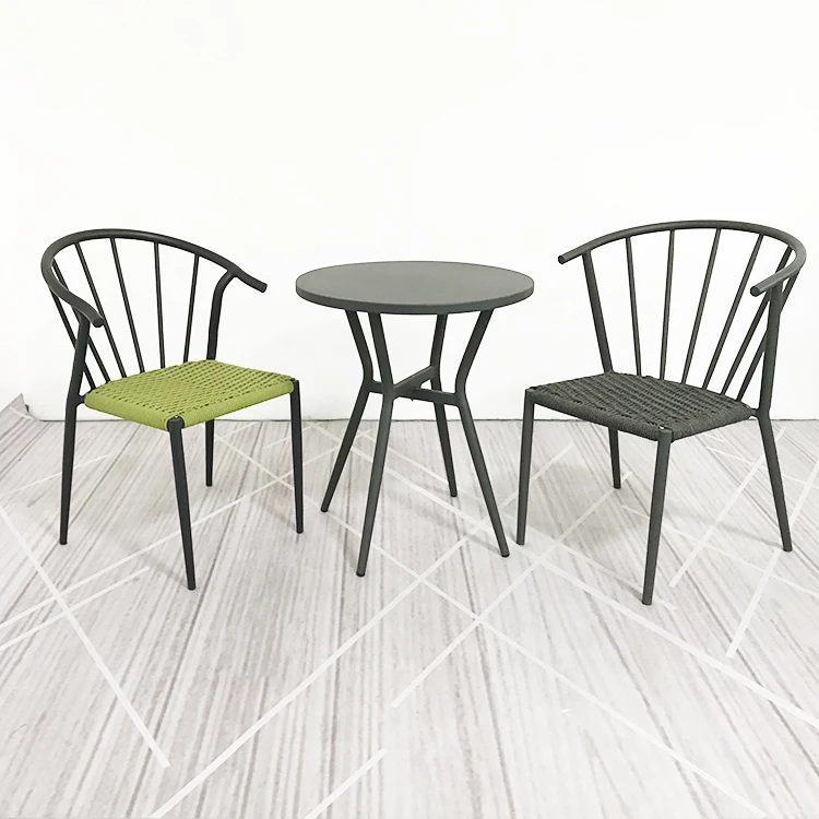 Outdoor Garden Table And Chairs Grey Metal Chair Round Patio Dining Set Cafe Tables