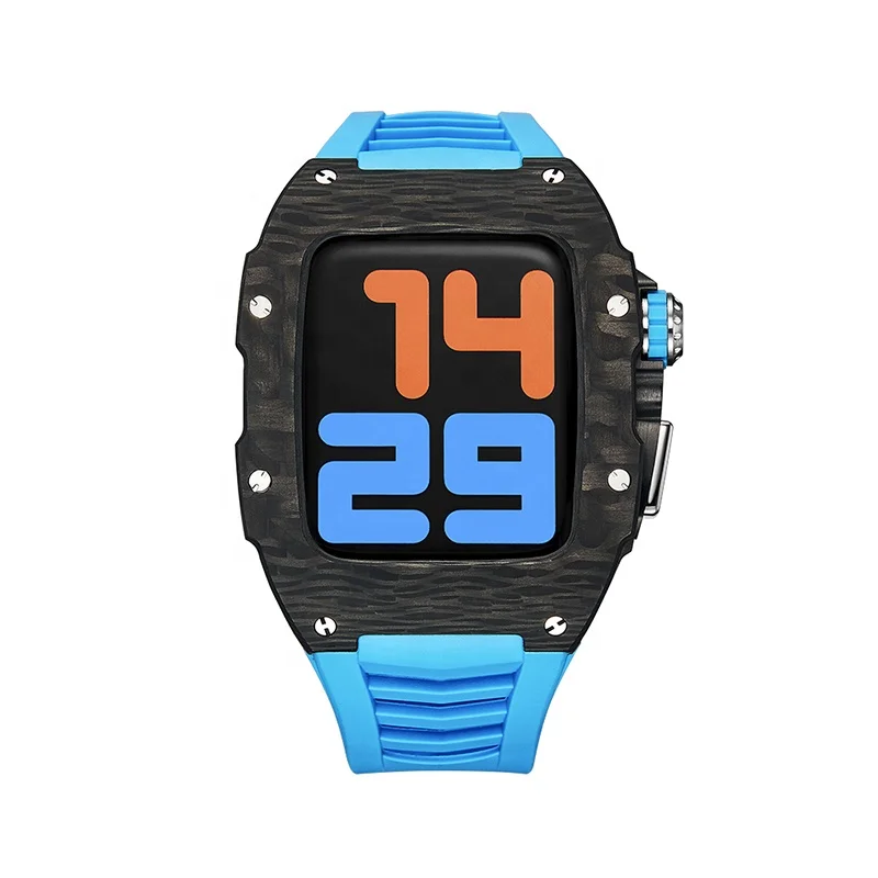 Модный дизайн черный корпус из углеродистой нержавеющей стали Apple Watch для 44 мм 45 мм серии Iwatch