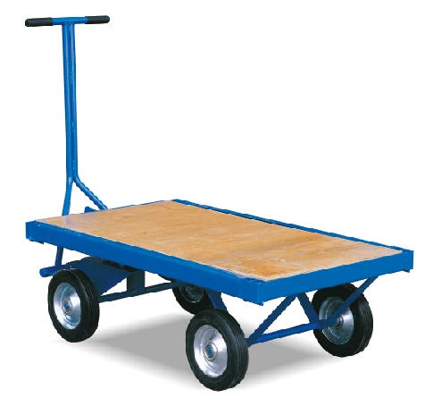 2020 Hot Sale Durable Heavy Duty Swiveled Handle Platform Hand Trolleys With Hardwood Deck