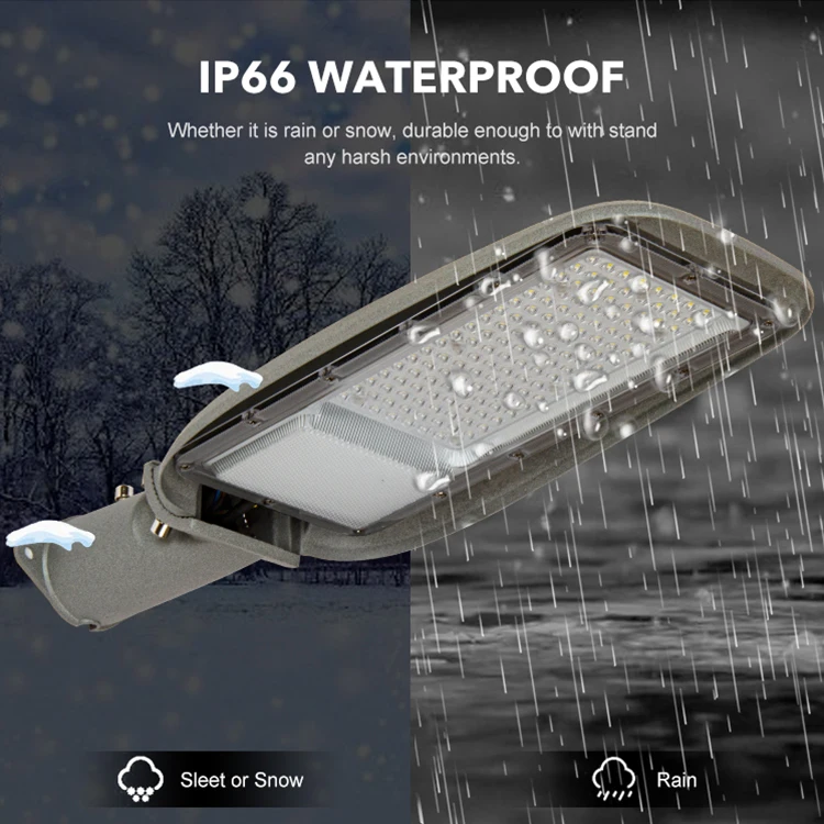 New Design Die Cast Aluminium Ac Power 50w 100w 150w 200w Ip65 Waterproof Adjustable Outdoor Project Road Lamp Led Street Lights